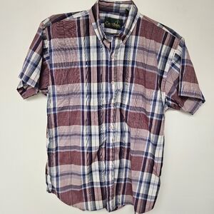 Men's Plaid Shirt - Red and Blue